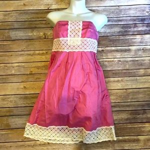 Lilly Pulitzer pink strapless dress Sz 2 floral